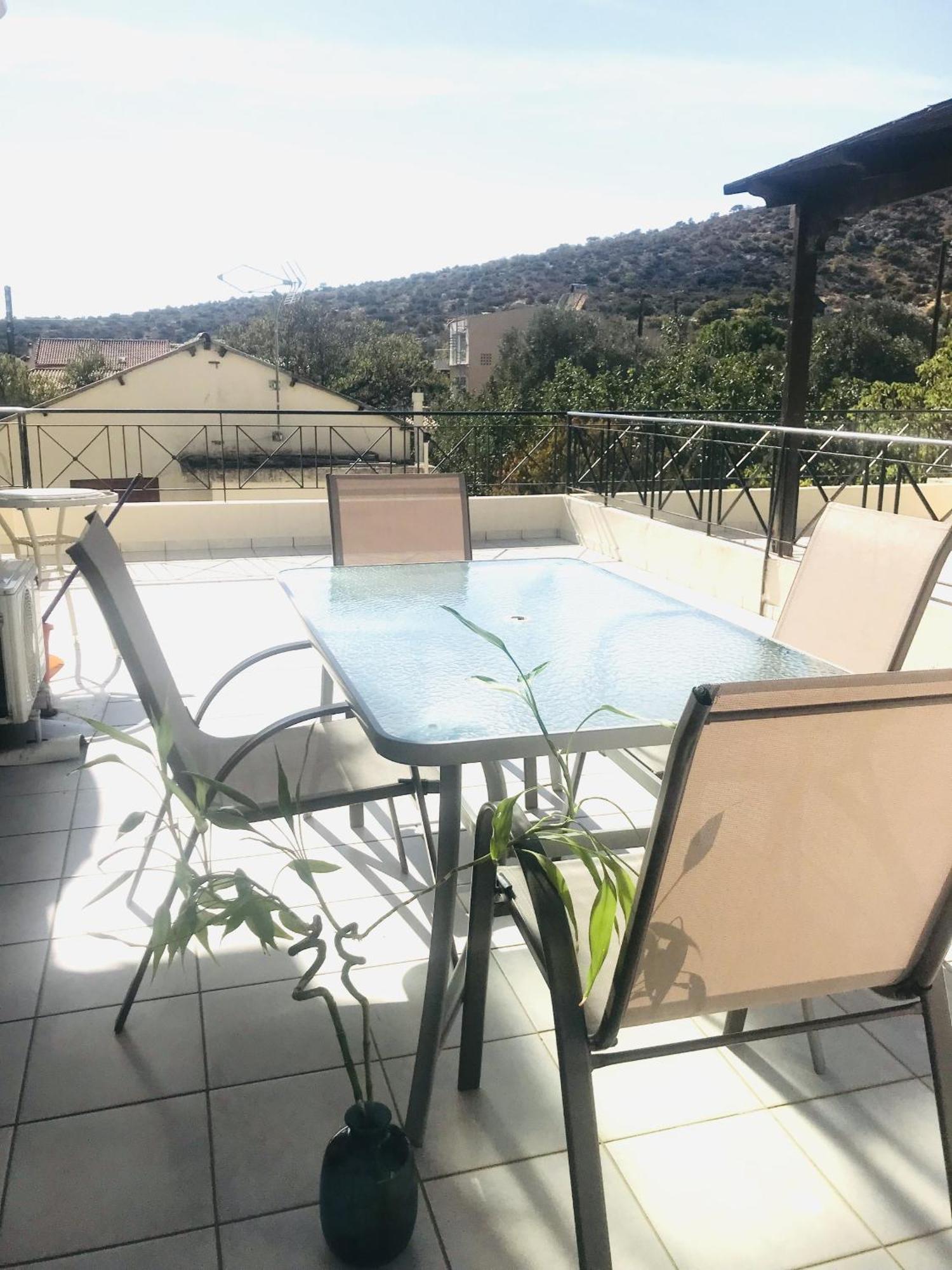 Beautiful Maisonette With A View To The Mountains And The Sea Ajía Marína Kültér fotó